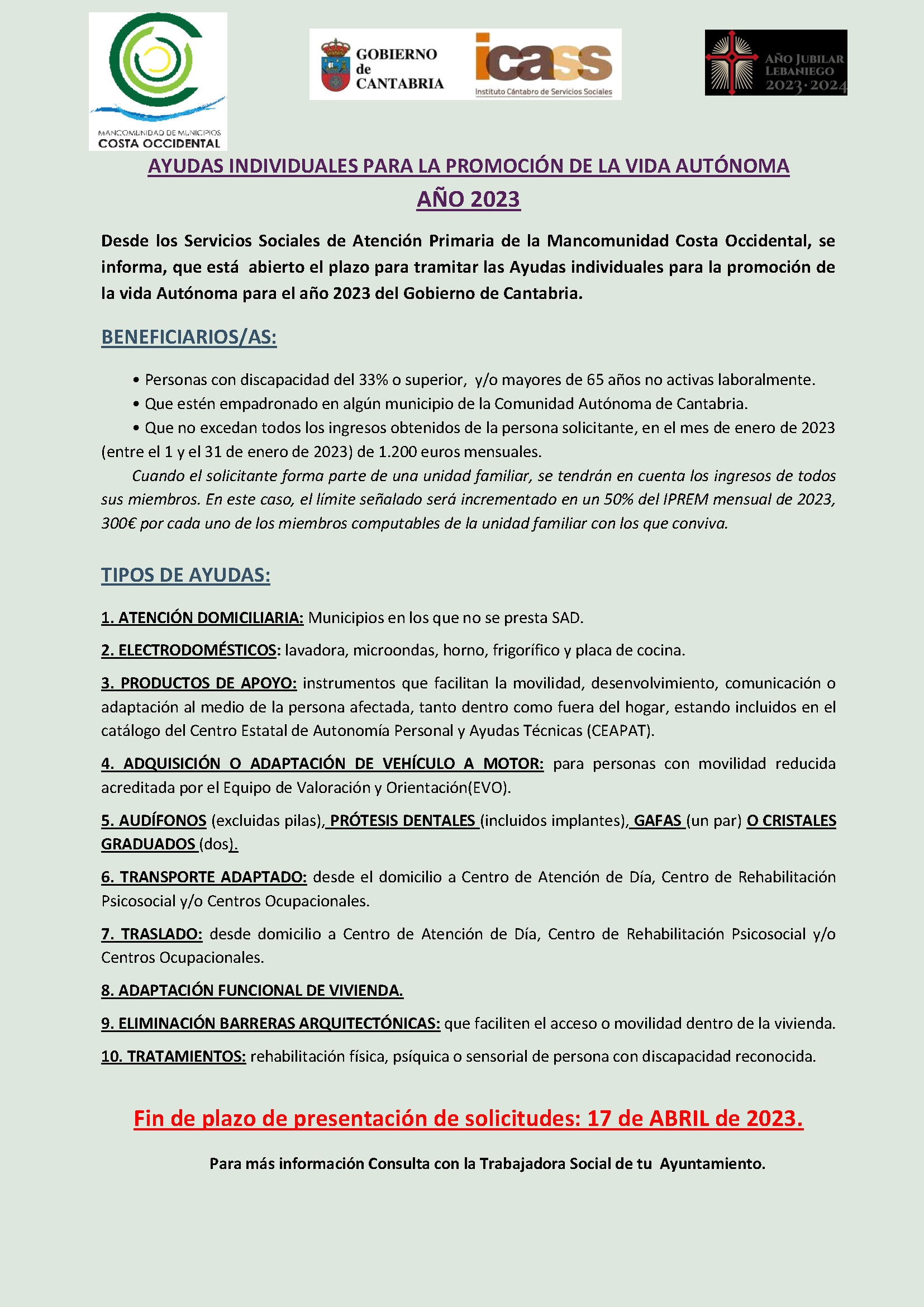 Ayudas individuales para la promoción de la vida autónoma