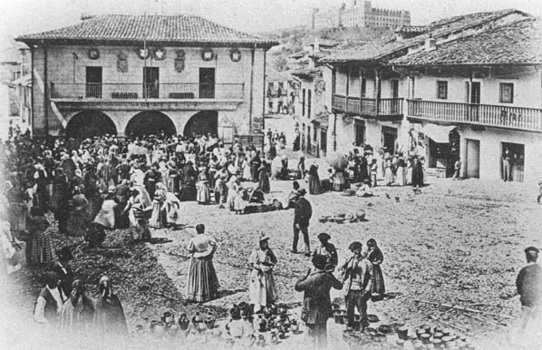 Día de mercado hacia 1900