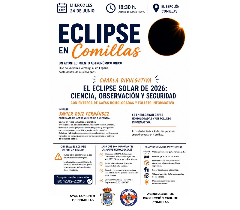 Comillas organiza una charla sobre el eclipse solar total del 12 de agosto