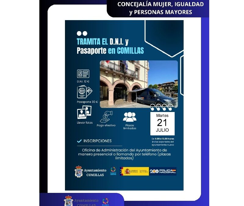 Tramita el DNI y pasaporte en Comillas
