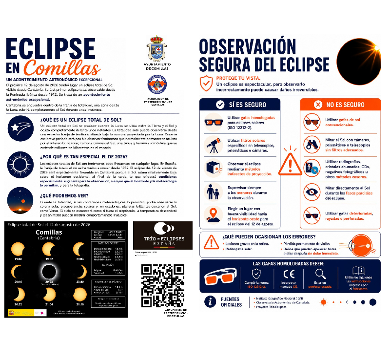 Comillas recomienda seguir las pautas del Observatorio Astronómico para el eclipse solar del 12 de agosto