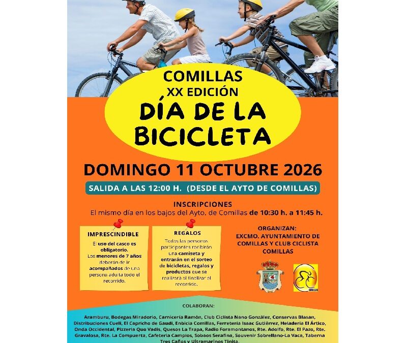 Comillas celebrará el 11 de octubre la XX edición del Día de la Bicicleta